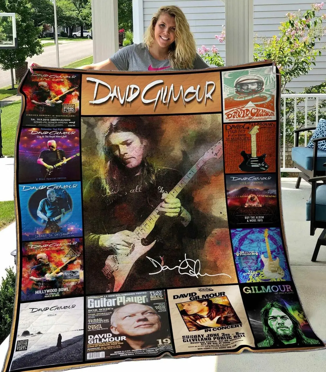 David Gilmour V1 Blanket Th0107 Quilt and Home Decor