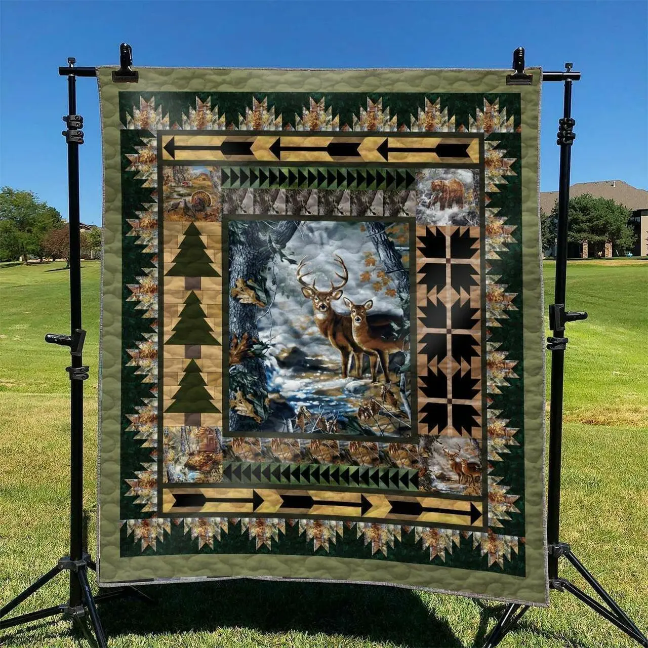 Deer 01 DHCLD0909 Quilt Blanket and Home Decor