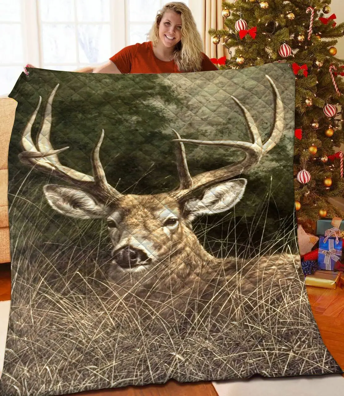 Deer 3D Customized Quilt TUH87156 PLEN2407 and Home Decor