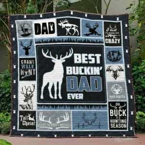 Deer Blue Quilt Blanket Quilt and Home Decor