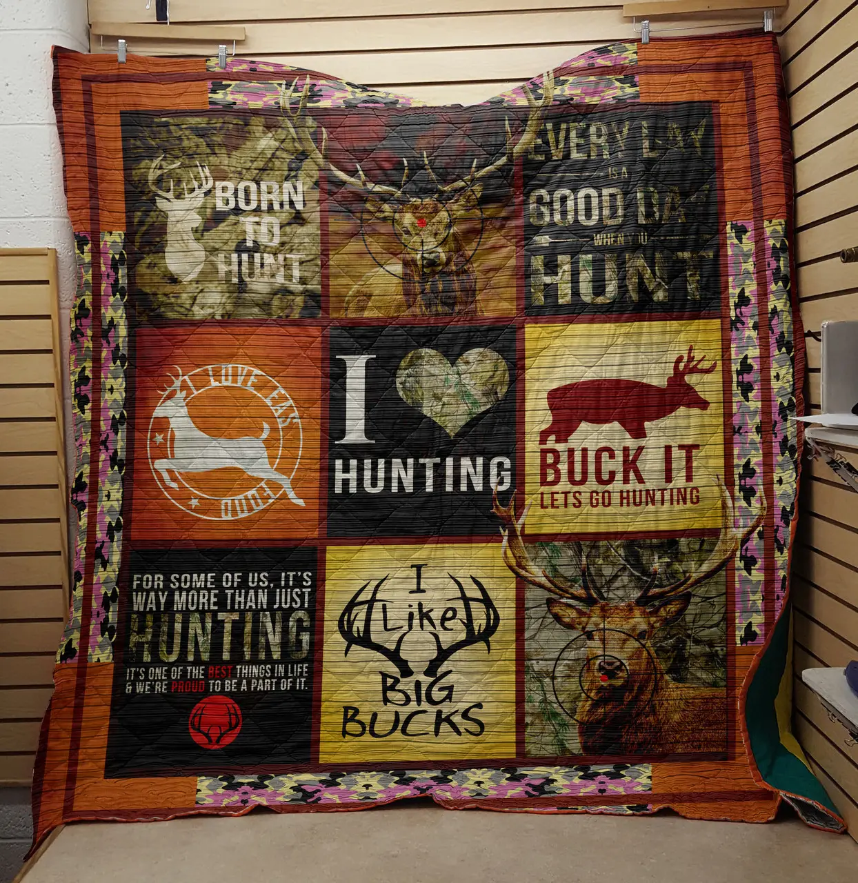 Deer Hunt Quilt All Over Printed and Home Decor