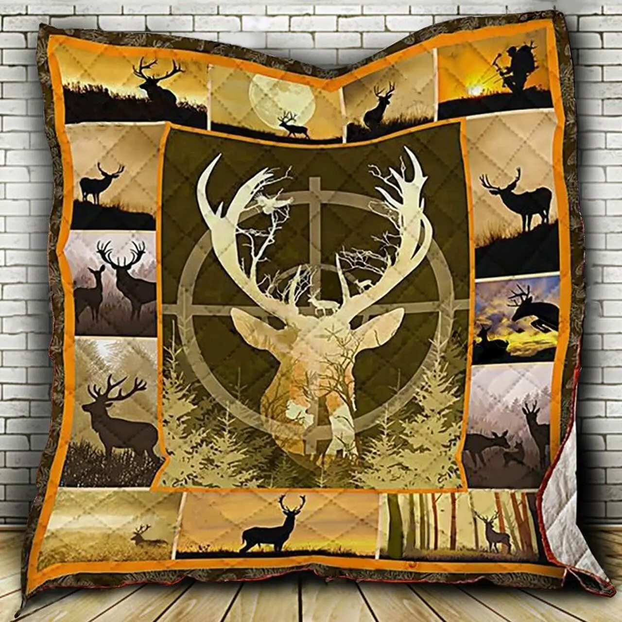 Deer Hunting Quilt Blanket ABC07113724 and Home Decor
