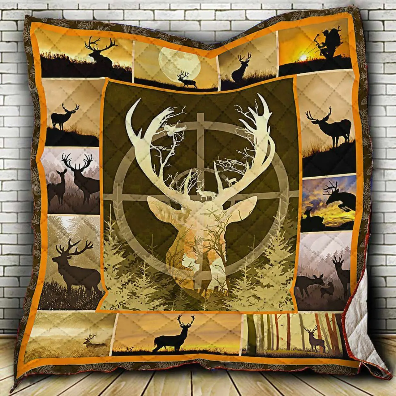 Deer Hunting Quilt Blanket ABC07114158 and Home Decor