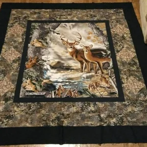 Deer Hur Quilt Cysife and Home Decor