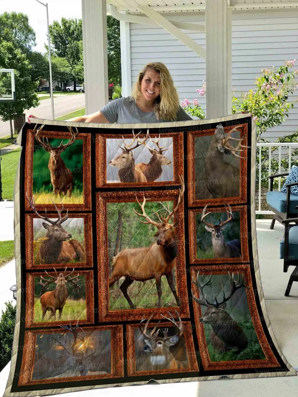 Deer Quilt Blanket Dhc1501505Vt and Home Decor