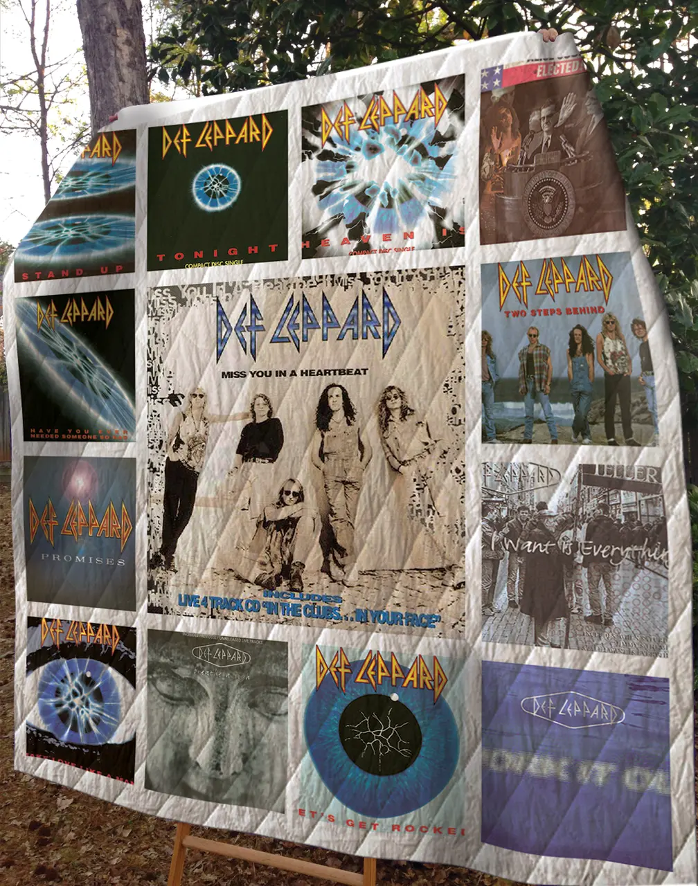Def Leppard Albums Quilt Blanket 02 and Home Decor