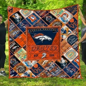 Denver Broncos Quilt Blanket Fan Made and Home Decor