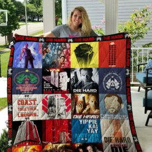 Die Hard Poster Quilt Blanket Quilt and Home Decor