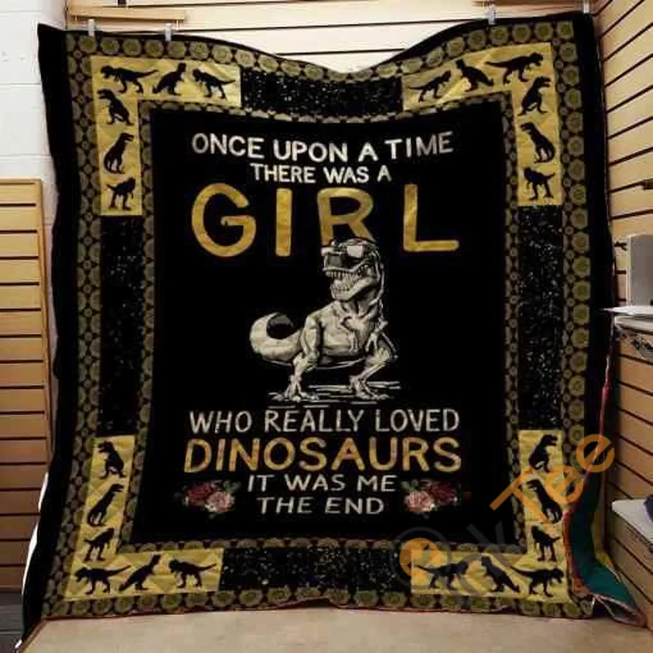 Dinosaur Girl Blanket TH0907 Quilt and Home Decor