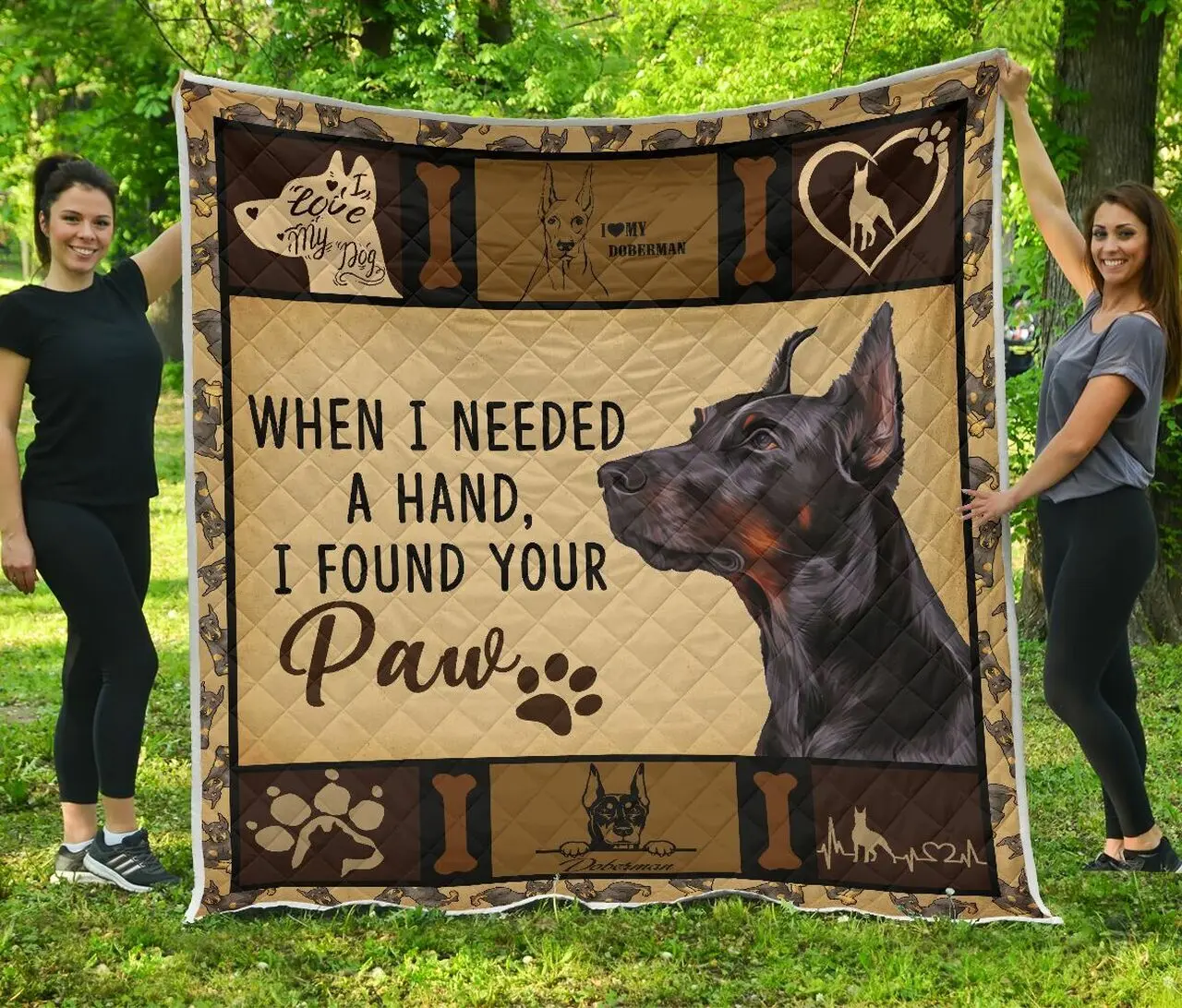 Dobermann Love My Dobermann Quilt Blanket Dhc03011520Dd and Home Decor
