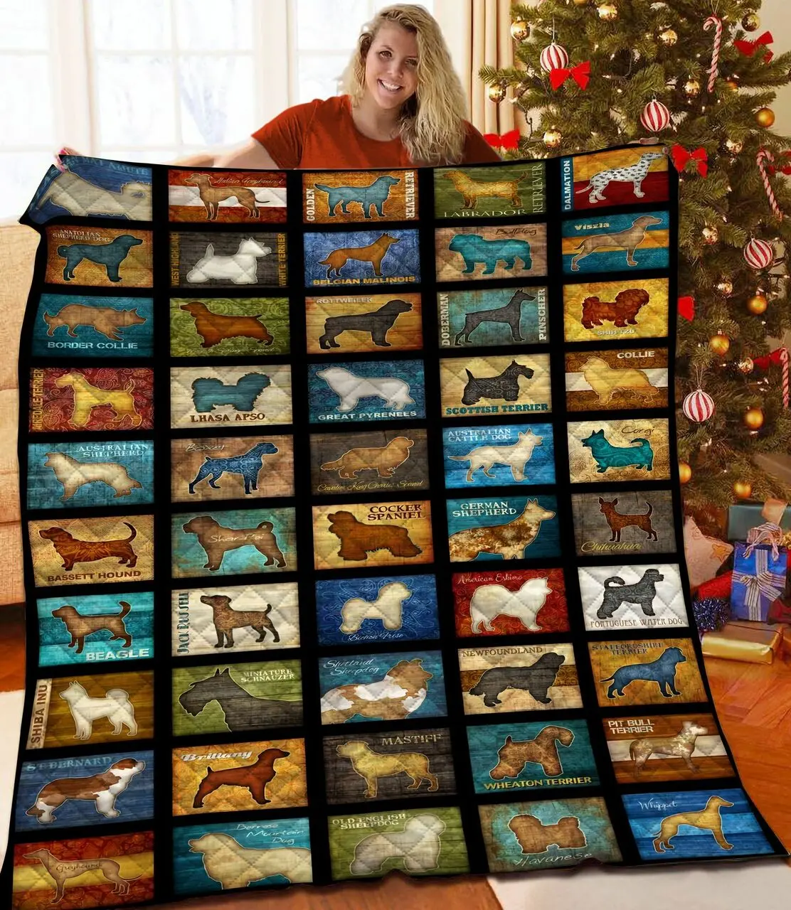 Dog 3D Customized Quilt TUH87091 PLEN2407 and Home Decor