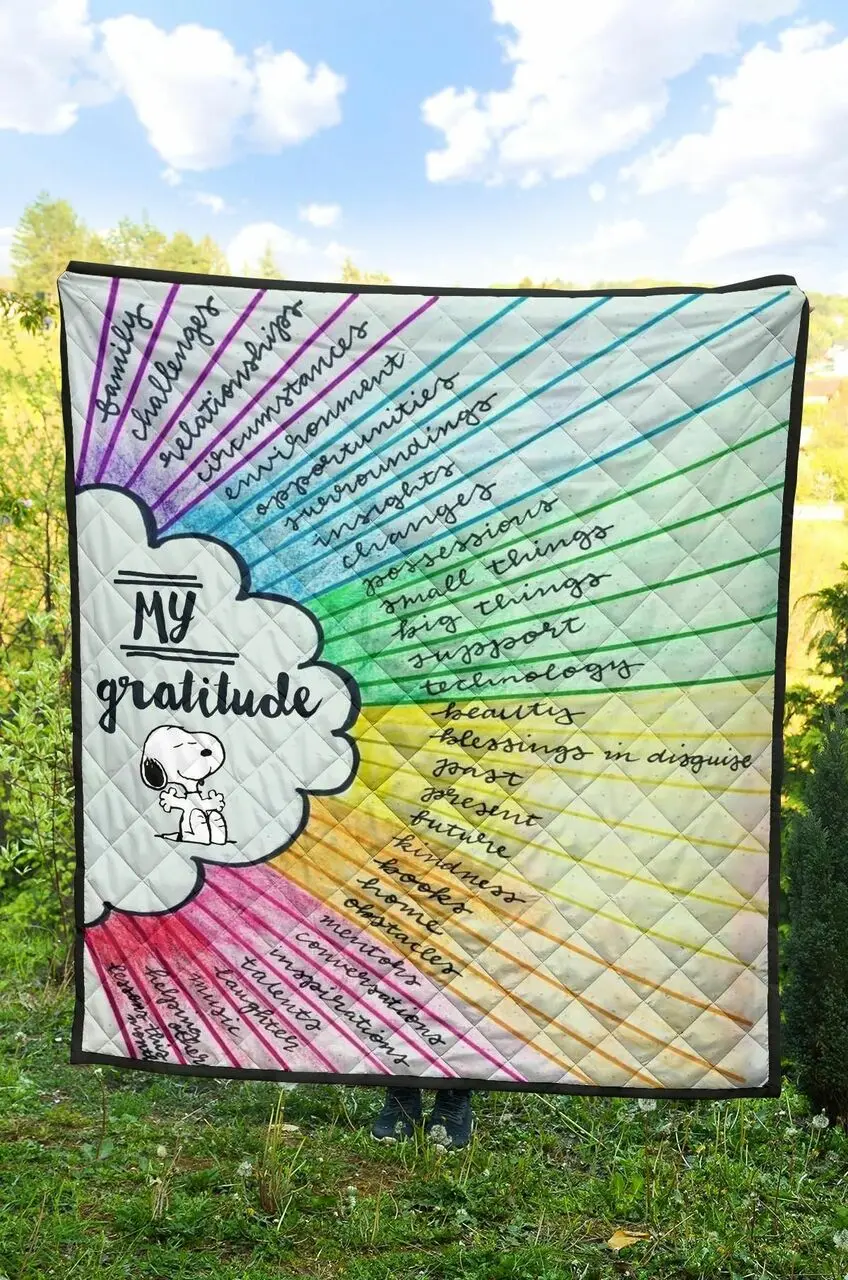 Dog Gratitude Premium Quilt Se and Home Decor
