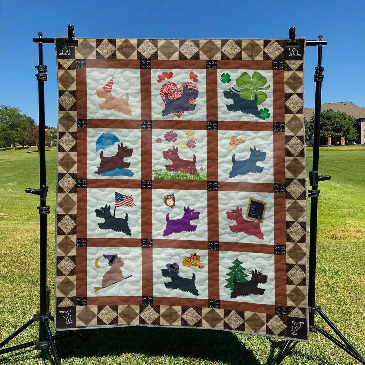 Dogs 04 DHCKL0909 Quilt Blanket and Home Decor