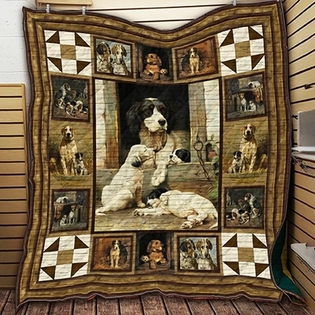 Dogs Vintage VPV1 3D Customized Quilt and Home Decor