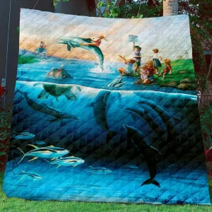 Dolphin Quilt Blanket Bbb041163Ph and Home Decor