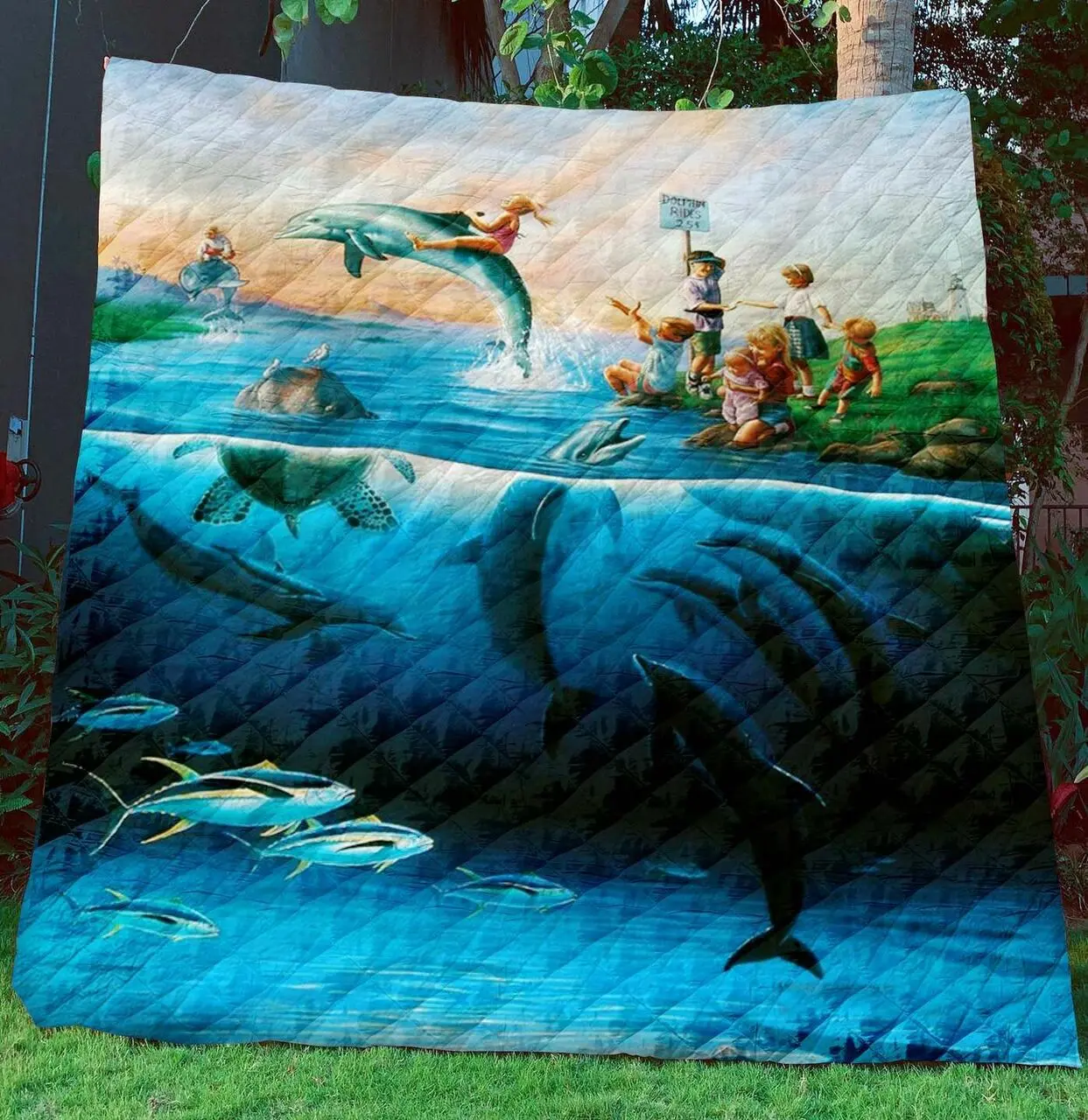 Dolphin Quilt Blanket Bbb041163Ph and Home Decor