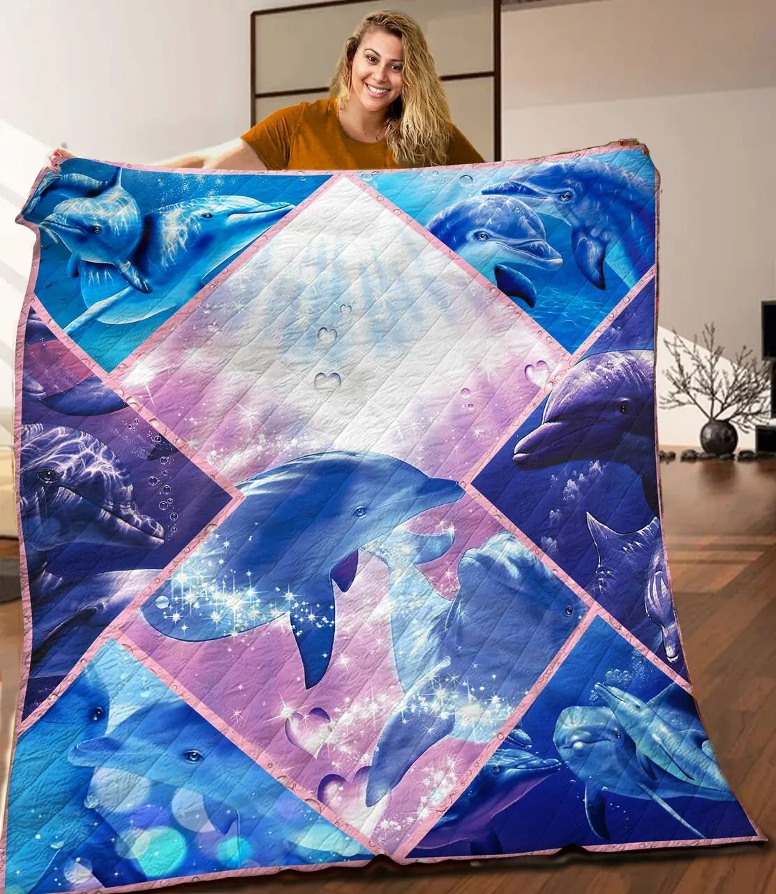 Dolphin Quilt Blanket C9B280306MI and Home Decor