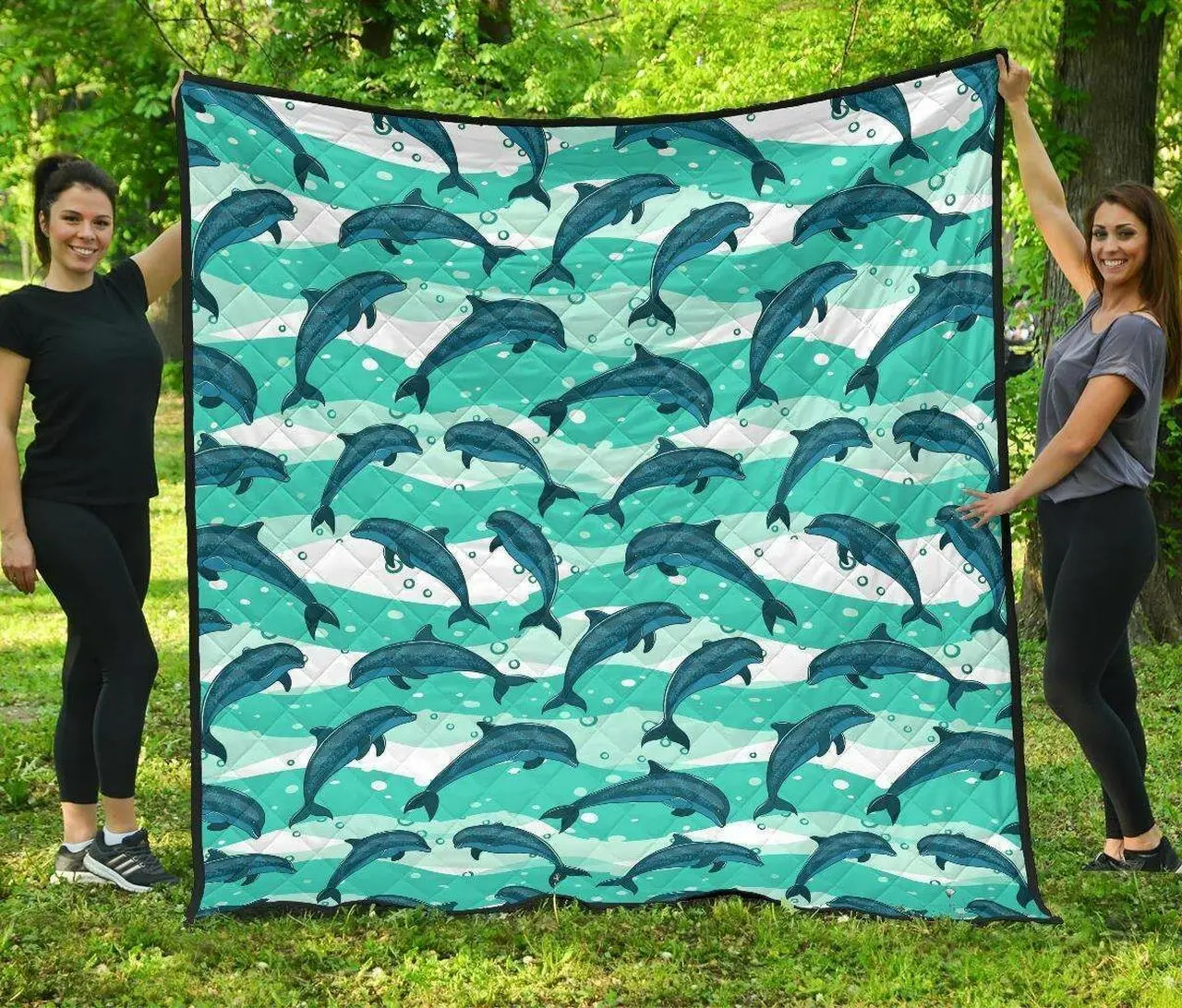 Dolphin Sea Pattern DHCDHC DT1910 Quilt Blanket and Home Decor
