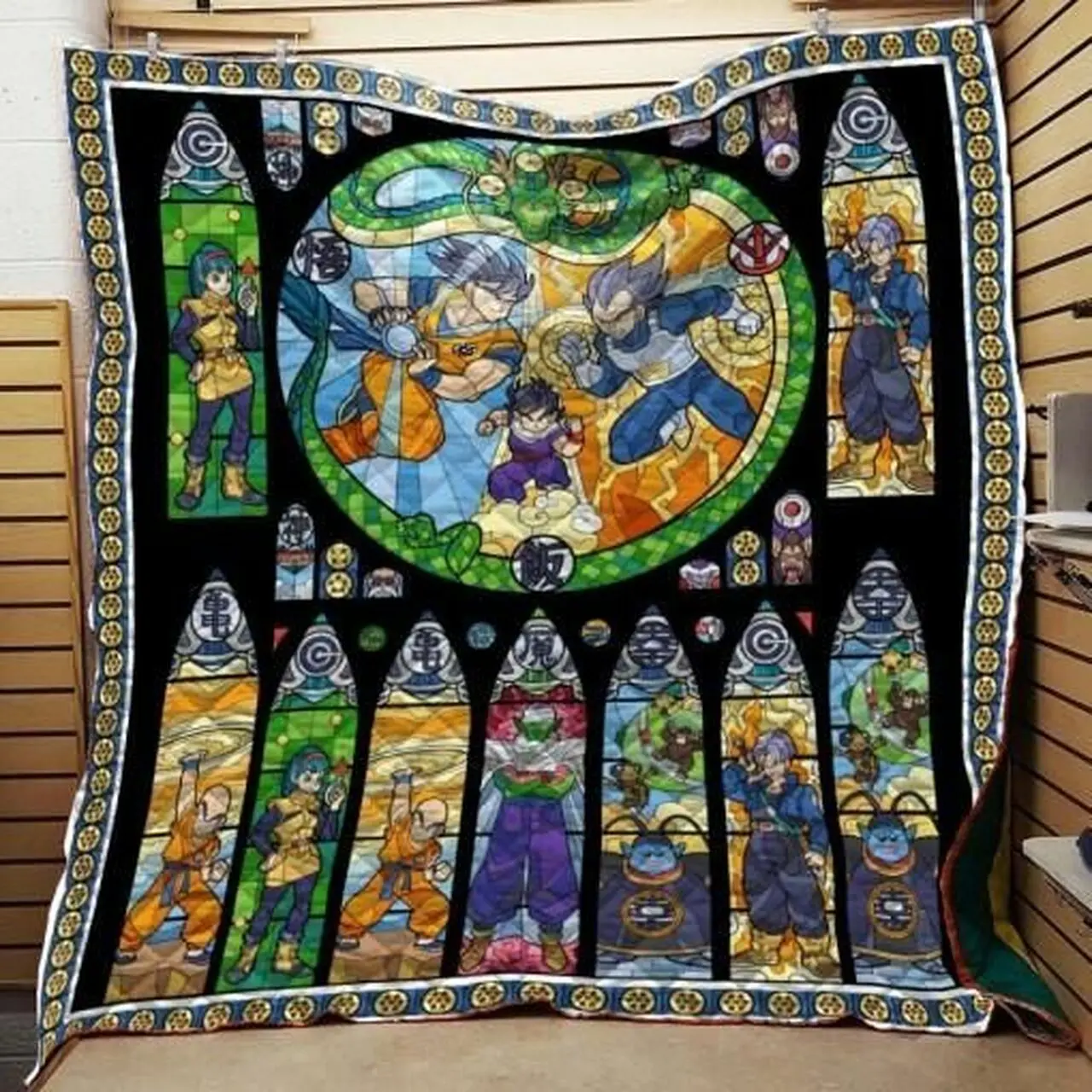 Dragon Ball Stained Glass Quilt Blanket Th0907 and Home Decor