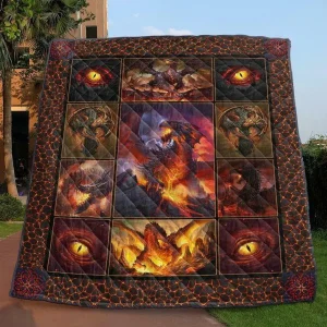 Dragon Fire Quilt Blanket Vq06 Quilt and Home Decor