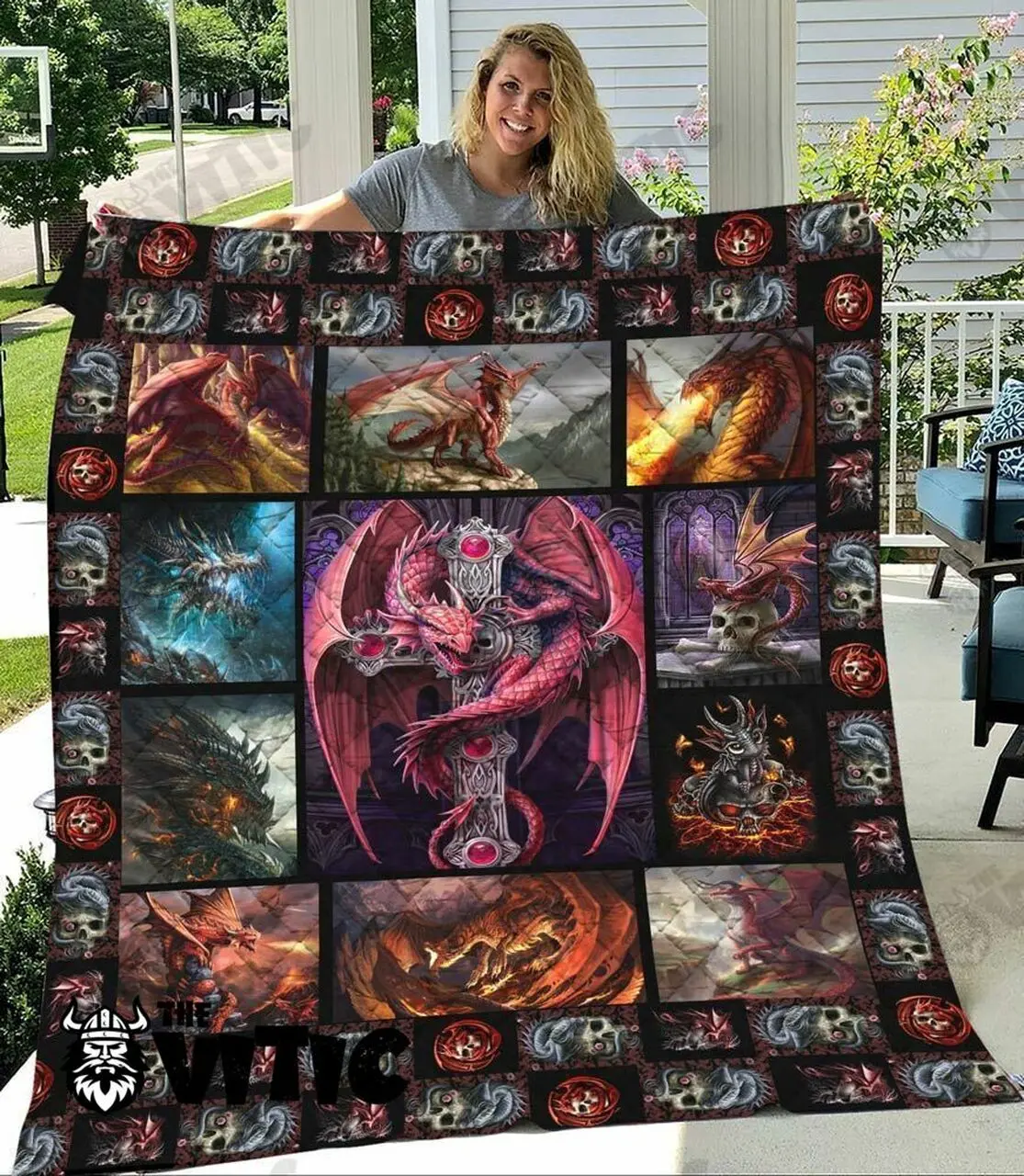 Dragon Quilt Blanket 3129 and Home Decor