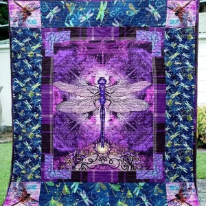 Dragonfly Purple Quilt Quilt and Home Decor