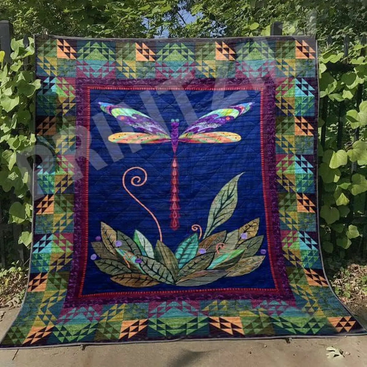 Dragonfly Quilt Blanket Dhc13122673Vt and Home Decor