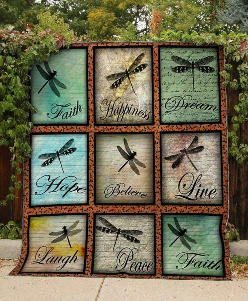 Dragonfly Word Quilt and Home Decor