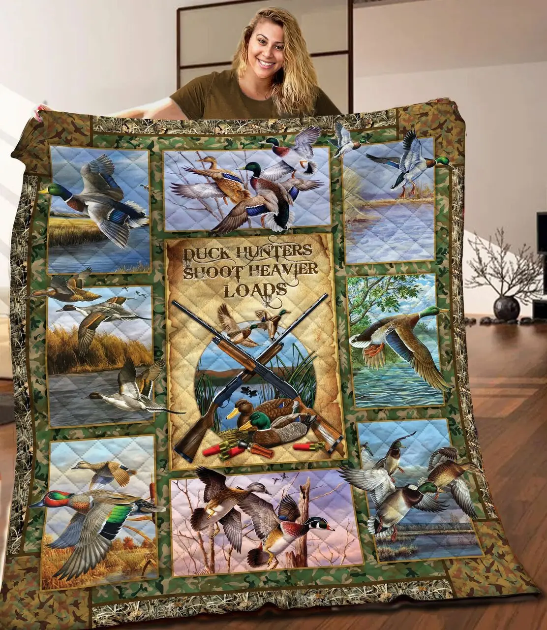Duck Hunting Quilt Blanket C9B030304TA and Home Decor