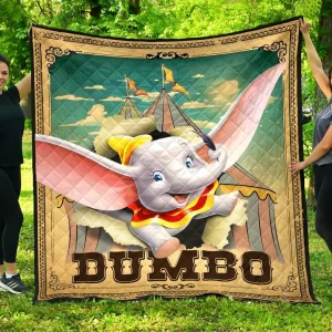 Dumbo Flying Premium Quilt Quilt and Home Decor
