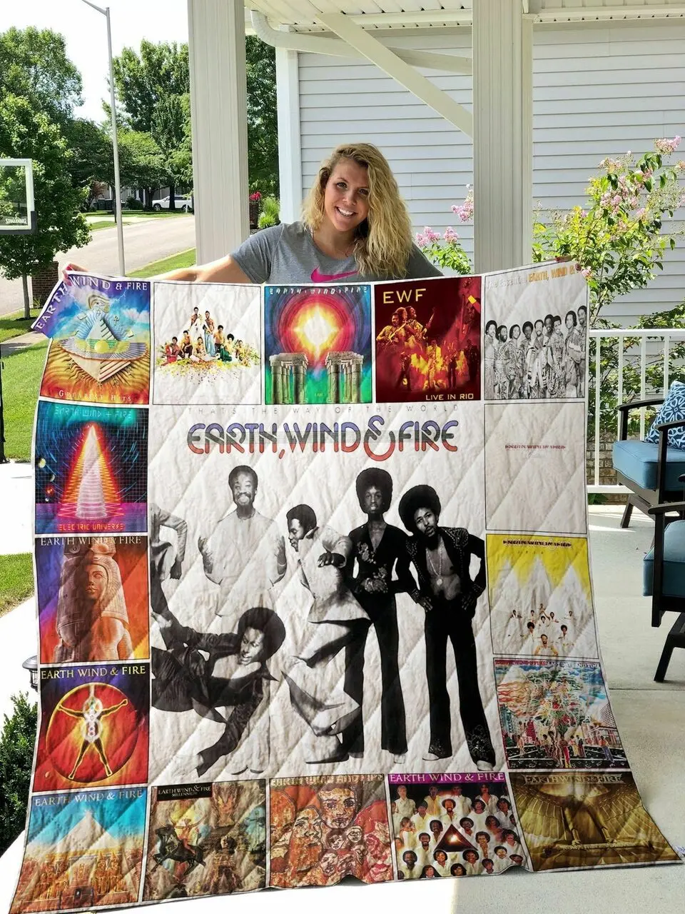 Earth Wind Fire Quilt Blanket 01078 and Home Decor