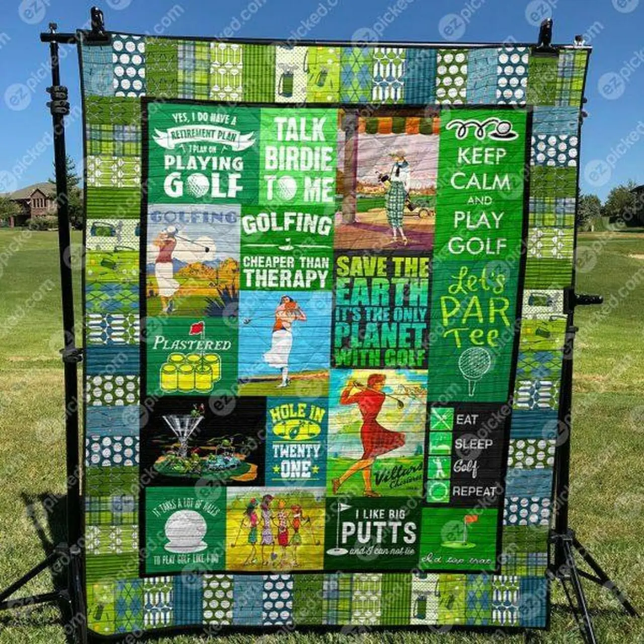 Eat Sleep Golf Quilt Blanket Lk08 Quilt and Home Decor