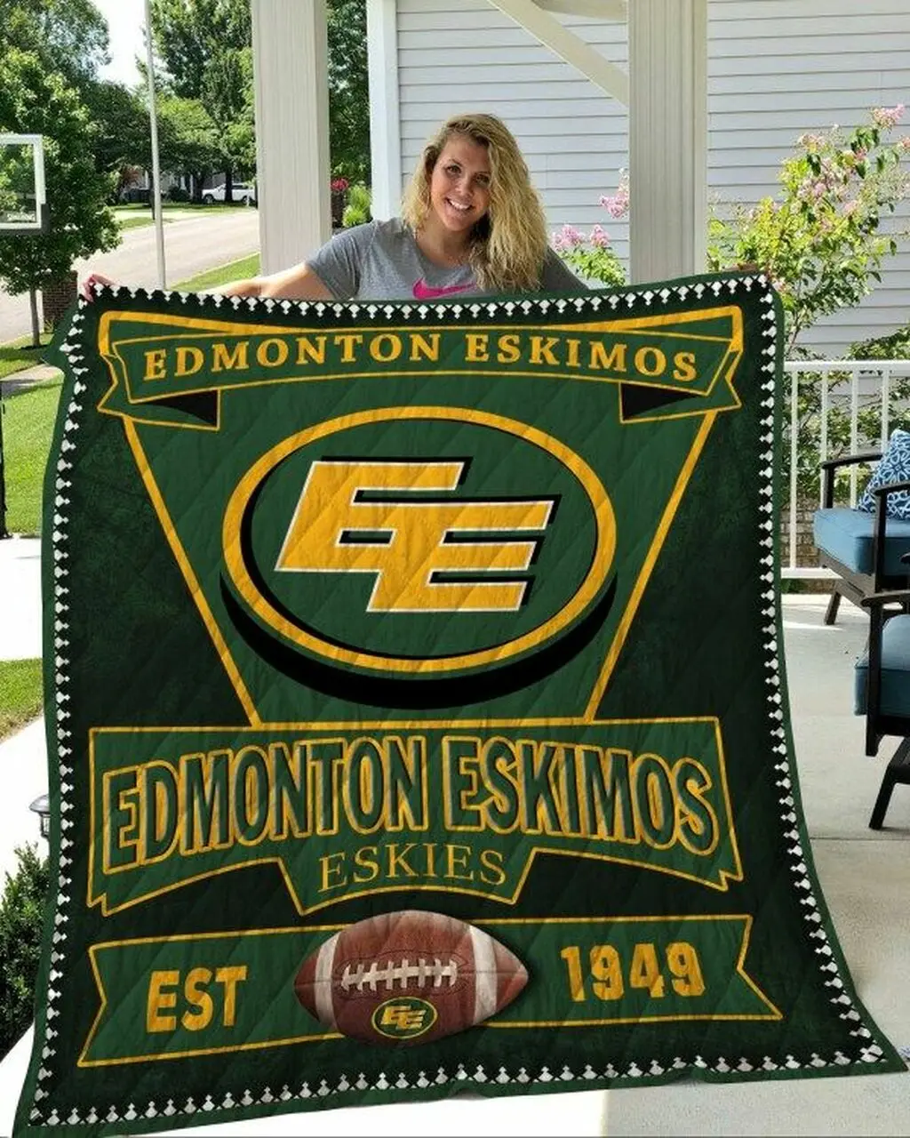 Edmonton Eskimos Quilt Blanket and Home Decor