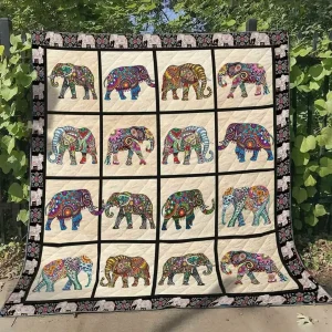Elephant 3 Blanket Th1607 Quilt and Home Decor