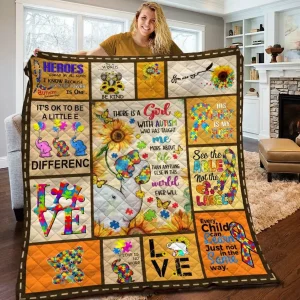 Elephant Autism Awareness Quilt Pmr and Home Decor