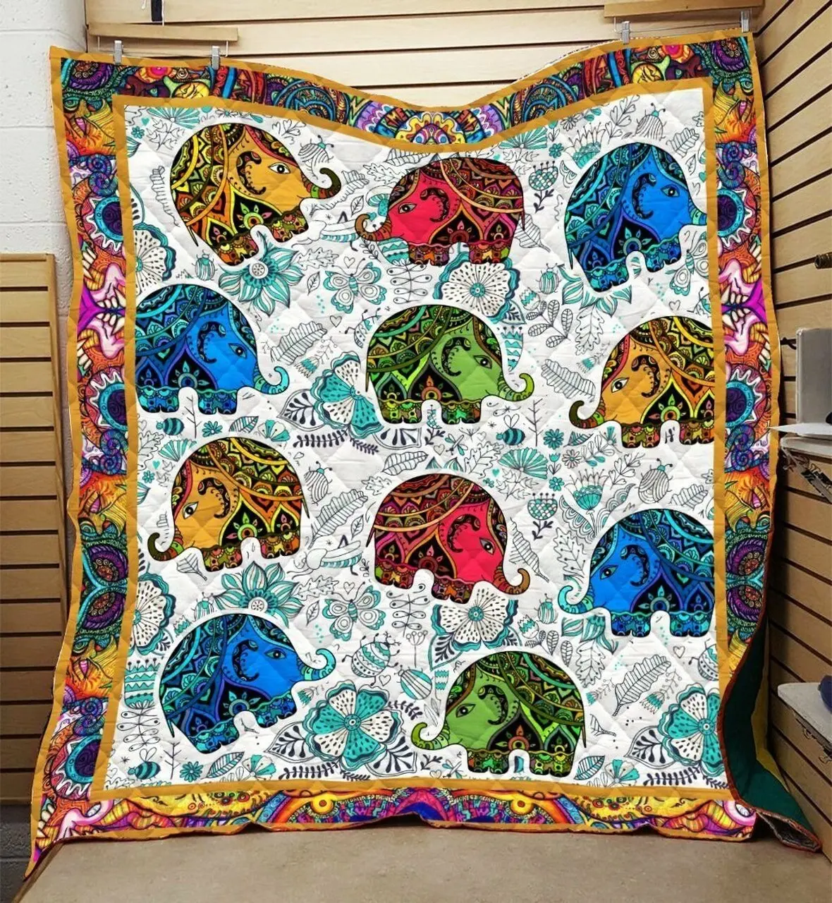 Elephant Mandala Quilt Ffq and Home Decor