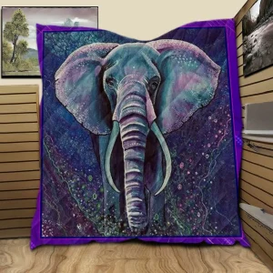 Elephant Purple VF22 3D Customized Quilt and Home Decor