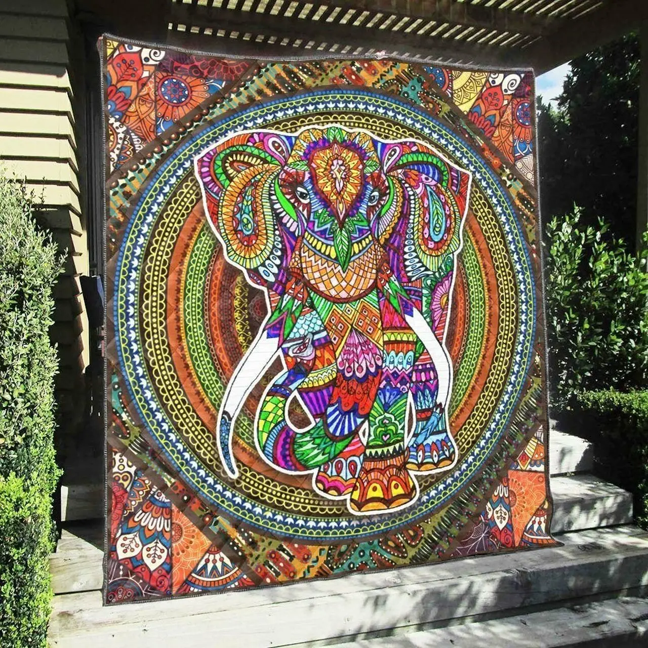 Elephant Qh300703C Tbg Quilt Blanket and Home Decor