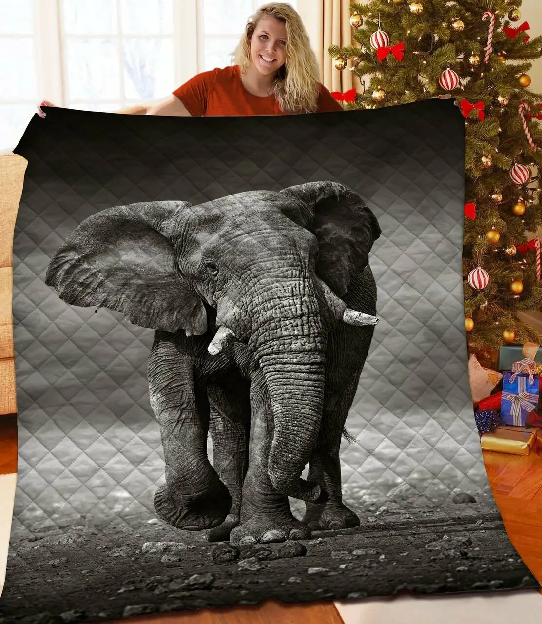 Elephant Quilt Kze and Home Decor