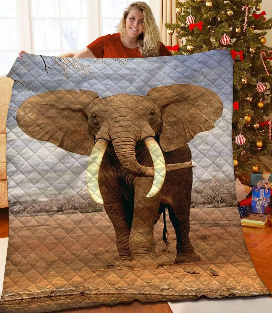 Elephant Quilt Kzj and Home Decor