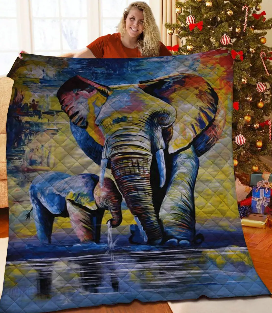 Elephant Quilt Las and Home Decor