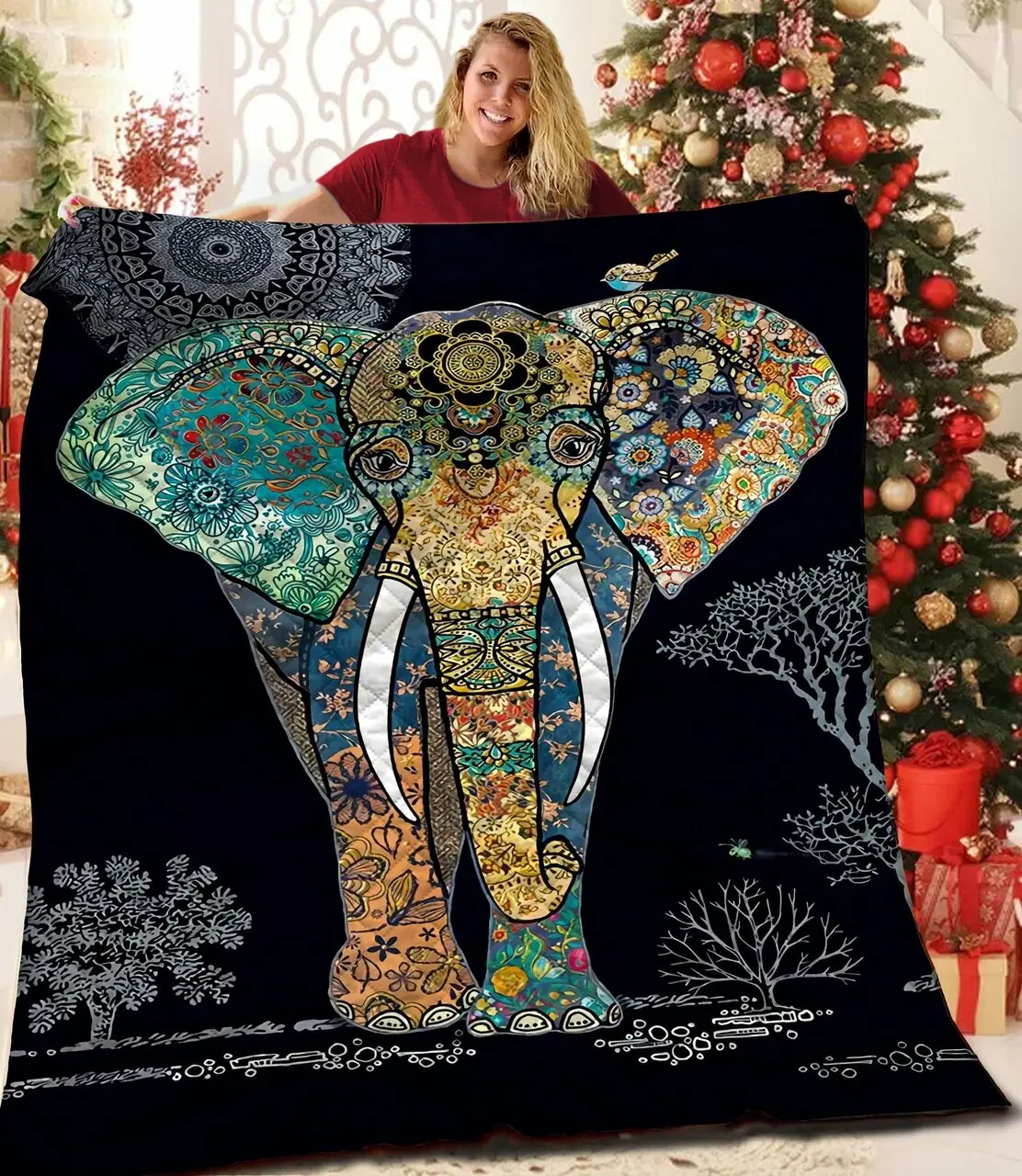 Elephant Quilt Lcv and Home Decor