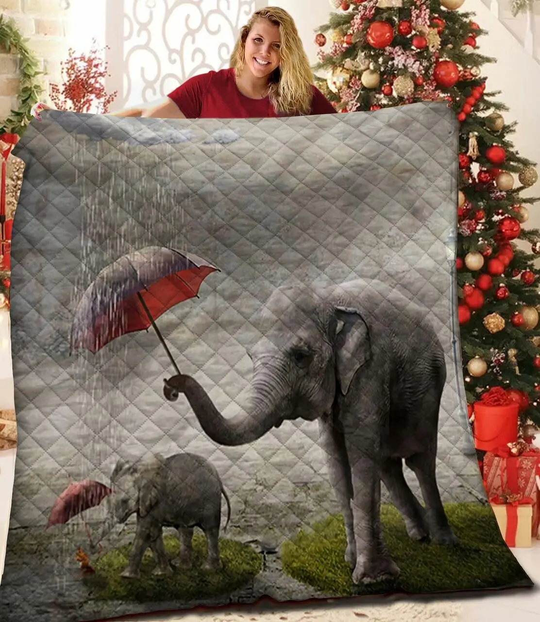 Elephant Quilt Pcr and Home Decor