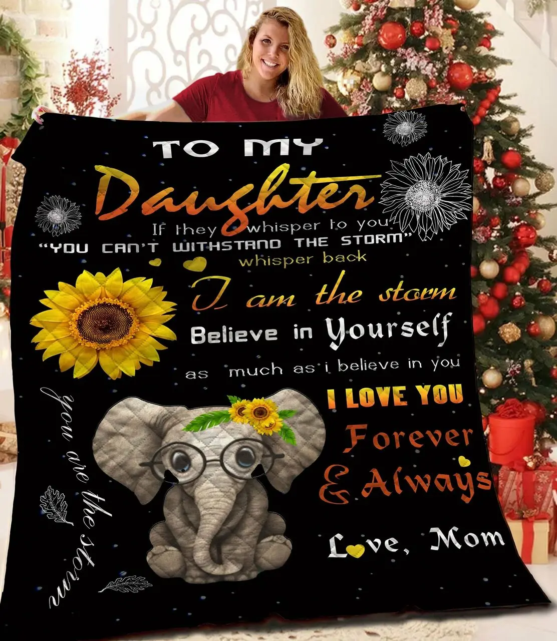 Elephant Sunflower Quilt Kya and Home Decor