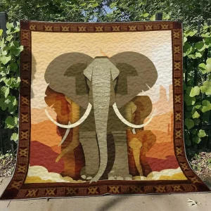 Elephant Tt120714 Quilt Blanket and Home Decor