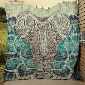 Elephants Men Quilt Blanket and Home Decor