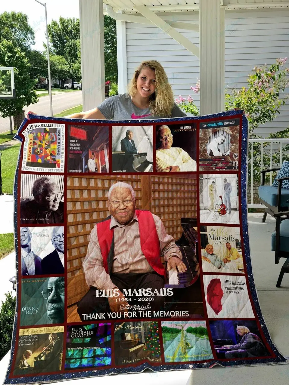 Ellis Marsalis Quilt Blanket and Home Decor