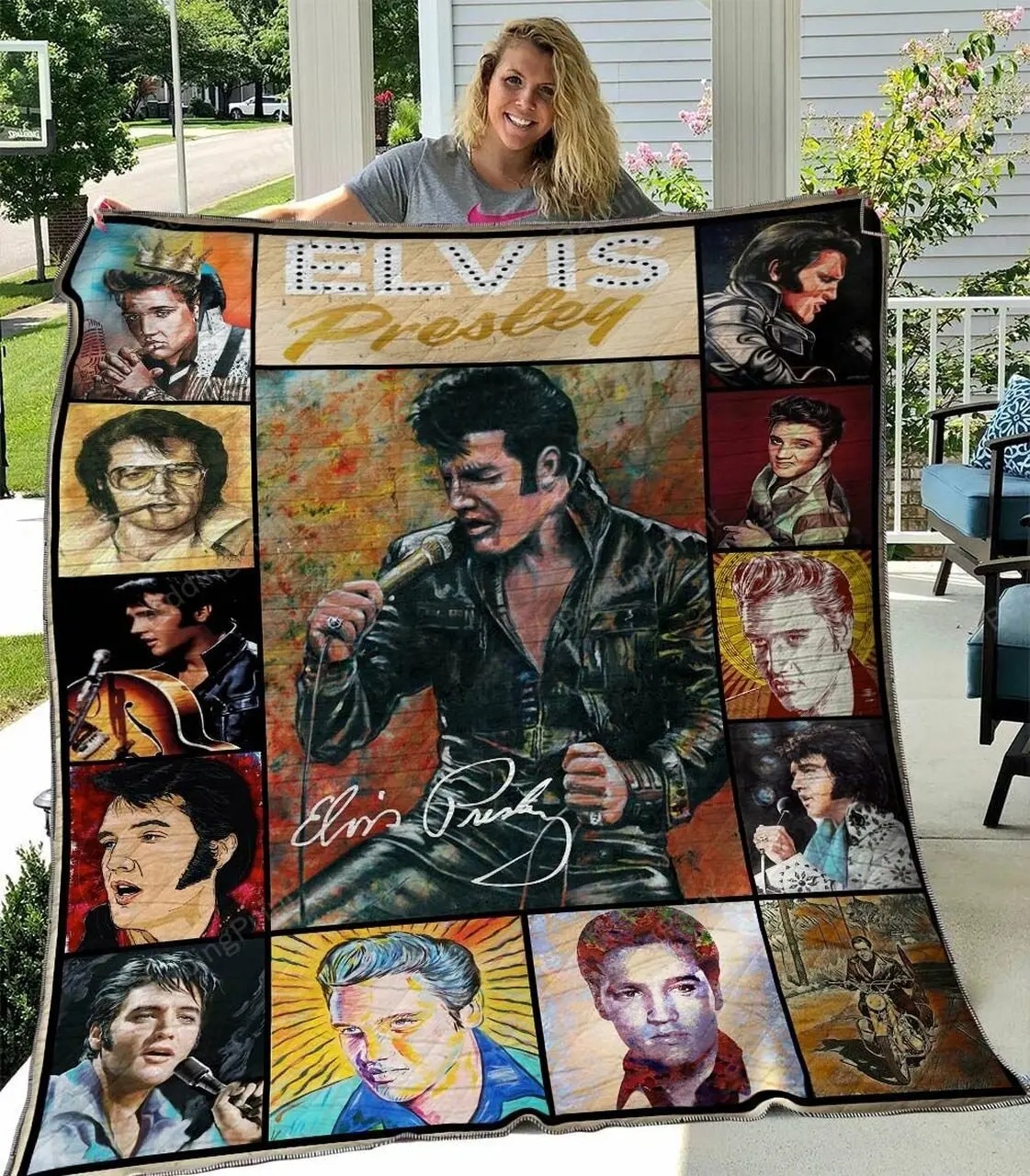 Elvis Presley Ver2 Quilt Blanket and Home Decor