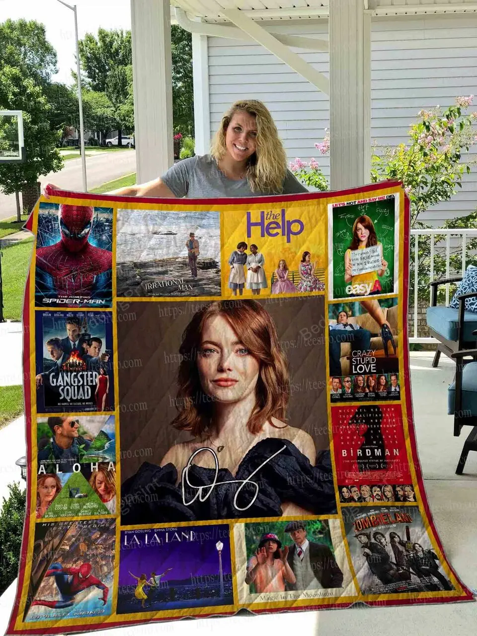 Emma Stone Quilt Blanket 01 and Home Decor