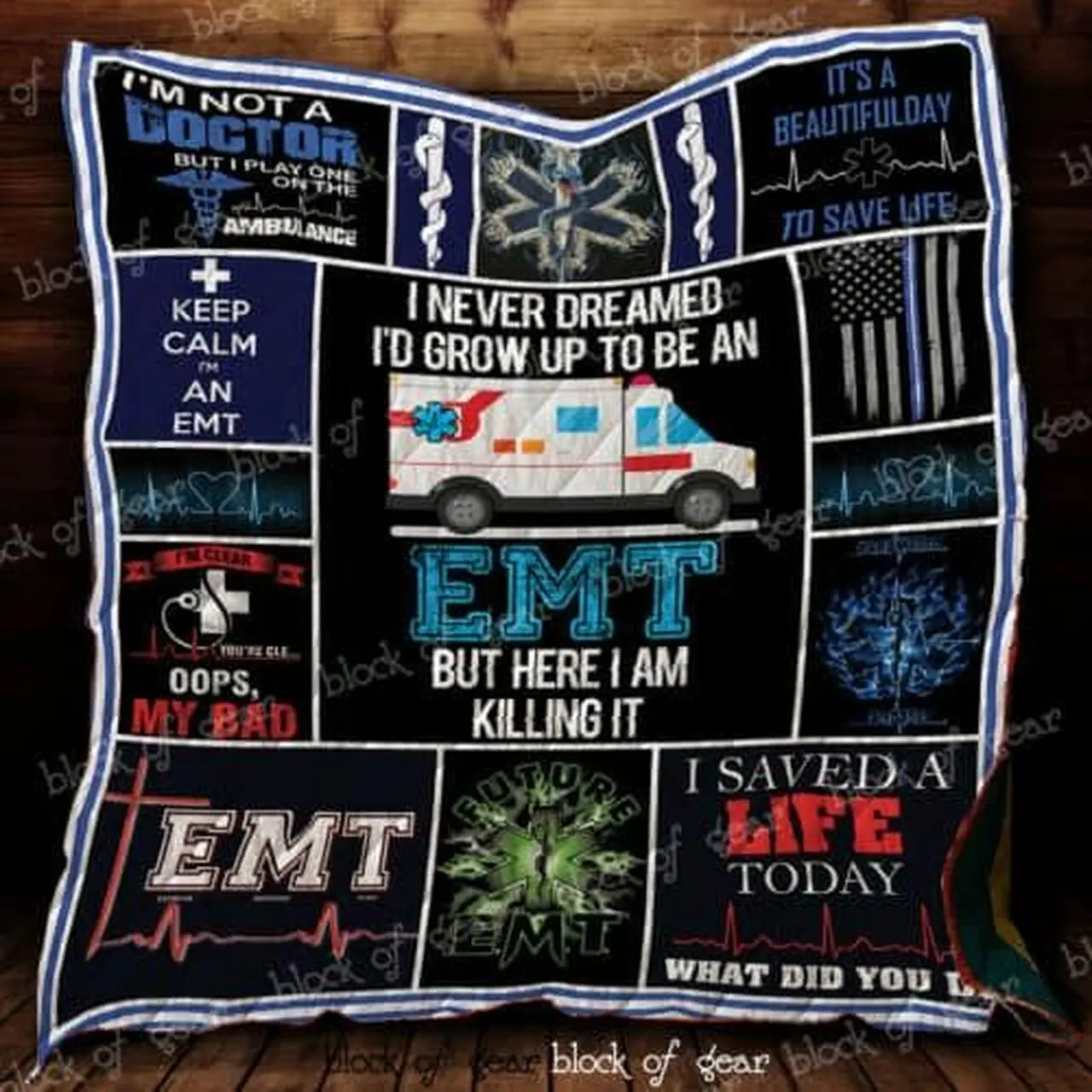 Emt Thin White Line Cl2100160Mdq Quilt Blanket and Home Decor